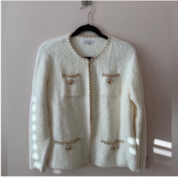 Sioni Cream Cardigan With Gold Details Size M - Picture 1 of 8